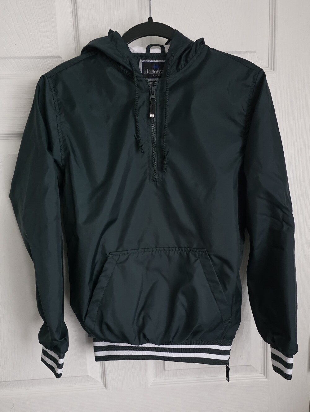 Vintage Holloway Side Zip Hooded Anorak Pullover Windbreaker Jacket Green XS